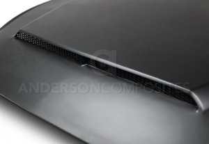 Ford Mustang Hood - Anderson Composites - Super Snake Style Fiberglass - `15-`17