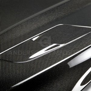 Ford Mustang Hood - Anderson Composites - Double Sided Carbon Fiber Type-OE Style - `15-`17