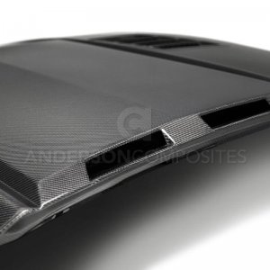 Ford Mustang Hood - Anderson Composites - Ram Air Double Sided Carbon Fiber - `18-`20
