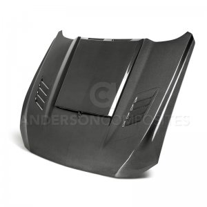 Ford Mustang Hood - Anderson Composites - Ram Air Double Sided Carbon Fiber - `18-`20