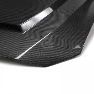 Ford Mustang Hood - Anderson Composites - Super Snake Double Sided - Carbon Fiber - `18-`20