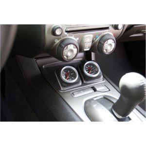 Chevrolet Camaro Gauge Pod - Console - AutoMeter - Dual Console Pod - Gray Metallic - `10-`12