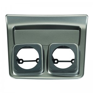 Chevrolet Camaro Gauge Pod - Console - AutoMeter - Dual Console Pod - Gray Metallic - `10-`12