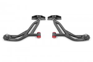 Ford Mustang Control Arms - Lower - BMR Suspension - Adjustable Delrin/Rod End with 19mm Standard Ball Joint - AA755 - Black Hammertone - `10-`14