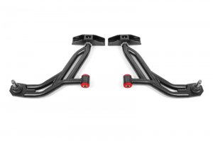 Ford Mustang Control Arms - Lower - BMR Suspension - Non-Adjustable with Delrin/Rod 19mm Tall Ball Joint - Black Hammertone - `10-`14