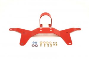 Ford Mustang Rear Tunnel Brace With Rear Driveshaft Safety Loop - BMR Suspension - DSL011 - Red - `05-`14