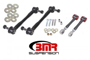Chevrolet Camaro Sway Bar End Link Kit - Front + Rear - BMR Suspension - Adjustable - Black Hammertone - 2016