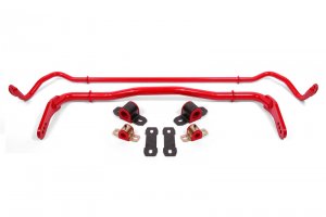Dodge Challenger Sway Bar Kit - Front + Rear - BMR Suspension - Hollow 38mm/25mm w/ Bushings - Red - `08-`19