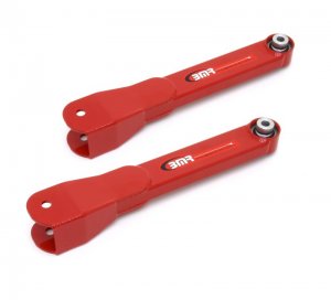 Chevrolet Camaro Trailing Arms - Rear - BMR Suspension - Non-Adjustable with Spherical Bearings (TCA027) - Red - `10-`15
