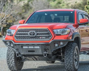 Toyota Tacoma Front Bumper - Body Armor 4x4 - Desert Series Front Winch - Heavy Texture Black - `16-`17