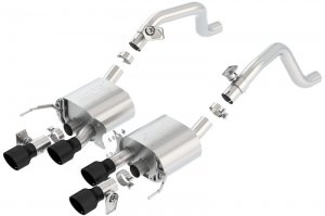Chevrolet Corvette C7 Performance Exhaust - Rear - Borla - ATAK Axle-Back with AFM and NPP valves - Ceramic Black - `14-`19