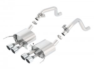 Chevrolet Corvette C7 Performance Exhaust - Rear - Borla - S-Type Axle-Back with Quad Rd RL IC Tips, AFM Valves without NPP Valves - Polished - `14-`19