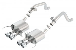 Chevrolet Corvette C7 Performance Exhaust - Rear - Borla - S-Type Axle Back with Quad Rd RL Tips - Polished - `14-`19