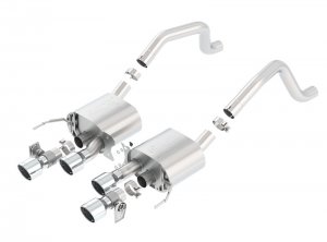 Chevrolet Corvette Z06 Performance Exhaust - Rear Exit - Borla - Cat Back ATAK Quad RD RL IC Tips - Polished - `15-`19
