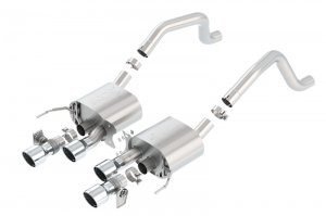 Chevrolet Corvette Z06 Performance Exhaust - Rear Exit - Borla - Cat Back ATAK Quad RD RL IC Tips - Polished - `15-`19