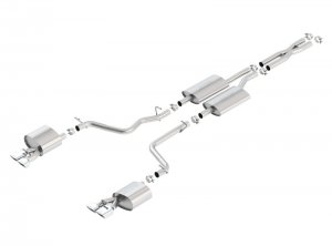 Dodge Challenger SE/SXT Performance Exhaust - Single Split Rear Exit - Borla - Cat Back - Rectangle Tip - `11-`14