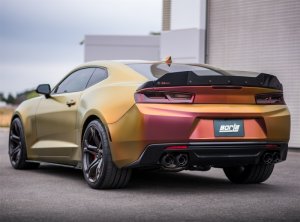 Chevrolet Camaro SS Performance Exhaust - Rear - Borla - Cat Back ATAK, Dual Split Exit, Carbon Fiber Tips - Black - `16-`24