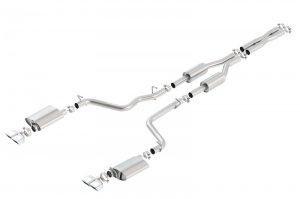 Dodge Challenger R/T Performance Exhaust - Rear - Borla - S-Type Cat Back, Dual Rectangular Angle, Rear Split Exit - `09-`14