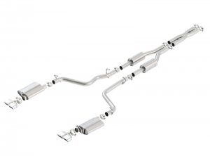 Dodge Challenger R/T Performance Exhaust - Rear - Borla - S-Type Cat Back, Dual Rectangular Angle, Rear Split Exit - `09-`14