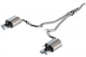 Ford Mustang Performance Exhaust - Borla - S-Type Cat Back - Bright Chrome - `19-`23