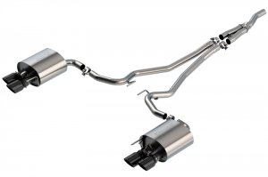 Ford Mustang Performance Exhaust - Borla - Cat Back S-Type - Black Chrome - `19-`23