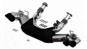 Chevrolet Corvette Performance Exhaust - Rear - Borla - Cat Back S-Type with Polyphonic Harmonizer and SwitchFire Technology - Black Chrome - `20-`25