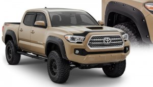 Toyota Tacoma Fender Flares - Bushwacker - Pocket Style, Smooth Finish, UV Protected - Black - `16-`18