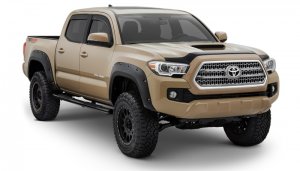 Toyota Tacoma Fender Flares - Bushwacker - Pocket Style, Smooth Finish, UV Protected - Black - `16-`18