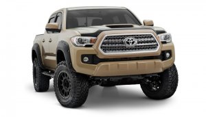 Toyota Tacoma Fender Flares - Bushwacker - Pocket Style, Smooth Finish, UV Protected - Black - `16-`18