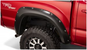 Toyota Tacoma Fleetside Fender Flares - Rear - Bushwacker - Pocket Style - Black - `05-`15
