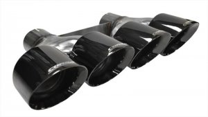 Chevrolet Corvette C7 Performance Exhaust - CORSA Performance - Quad 4.5in Polished Black Pro-Series Tip Kit - Black - `14-`16