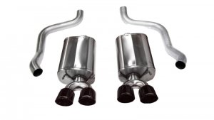 Chevrolet Corvette C6 Performance Exhaust - Rear - CORSA Performance - Axle-Back Sport Dual Rear Exit with Twin 3.5in. Black PVD Pro-Series Tips - Black - `09-`13
