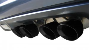 Chevrolet Corvette C6 Z06 Performance Exhaust - Dual Rear Exit - CORSA Performance - Cat-Back Sport with Twin 4.0in. Black PVD Pro-Series Tips - Black - `12-`13