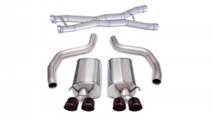 Chevrolet Corvette C6 Z06 Performance Exhaust - Dual Rear Exit - CORSA Performance - Cat-Back Sport with Twin 4.0in. Black PVD Pro-Series Tips - Black - `12-`13