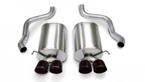 Chevrolet Corvette C6 Performance Exhaust - Rear - CORSA Performance - Axle-Back, Dual Rear Exit, Twin 3.5in Black PVD Pro-Series Tips, Aggressive Sound, No Drone, 304 Stainless Steel - Black - `05-`07