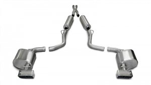 Dodge Challenger R/T Performance Exhaust - Rear - CORSA Performance - Cat-Back Dual Rear Exit with GTX Polished Tips - Polished - `09-`10