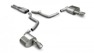 Dodge Charger SRT-8 Performance Exhaust - Rear - CORSA Performance - Xtreme Cat-Back with Dual Rear Exit and Single 4.0in. Polished Pro-Series Tips - Polished - `05-`10