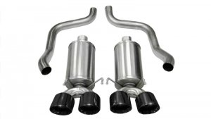 Chevrolet Corvette C6 Performance Exhaust - Rear - CORSA Performance - Axle-Back Xtreme with Dual 3.5in Tips - Black - `09-`13
