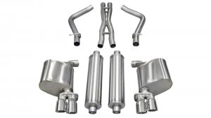 Dodge Charger R/T Performance Exhaust - CORSA Performance - Cat Back Dual Rear Exit - Polished - `11-`14