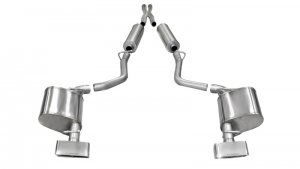 Dodge Challenger R/T Performance Exhaust - Dual Rear Exit - CORSA Performance - Cat-Back Xtreme with Polished Tips - `11-`14