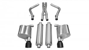 Chrysler 300 R/T Performance Exhaust - Dual Rear Exit - CORSA Performance - Cat-Back Touring - Black - `11-`14