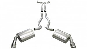 Chevrolet Camaro Convertible SS Performance Exhaust - Rear - CORSA Performance - Cat Back + XO Dual Rear Exit with Single 3.5in. Polished Pro-Series Tips - Polished - `10-`13