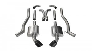 Chevrolet Camaro SS Performance Exhaust - Dual Rear Exit - CORSA Performance - Cat Back Xtreme - Black - `11-`15