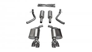 Dodge Challenger Performance Exhaust - Dual Rear Exit - CORSA Performance - Cat-Back Sport with Twin 3.5in Polished Pro-Series Tips - `15-`17