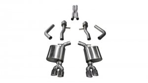 Dodge Challenger Performance Exhaust - Dual Rear Exit - CORSA Performance - Cat Back Sport - Polished - `17-`23