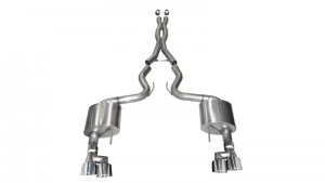 Ford Mustang Performance Exhaust - Rear - CORSA Performance - Cat-Back Dual Rear Exit w/ 4in Polished Pro-Series Tips - Polished - `18-`23