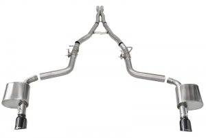 Dodge Charger Performance Exhaust - Dual Rear Exit - CORSA Performance - Cat-Back Xtreme with Valved 4.5in Black PVD Tips - Black - `15-`23