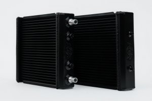 Chevrolet Camaro Coupe Radiator - Front - CSF - High-Performance Auxiliary, 2-Row 42mm Core, B-Tube Technology - Matte Black - `16-`22