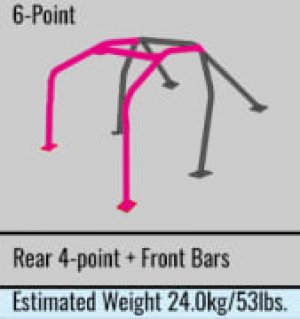 Subaru WRX Roll Cage - Cusco - 2-Passenger 6-Point Dash-THROUGH - Black - `01-`07