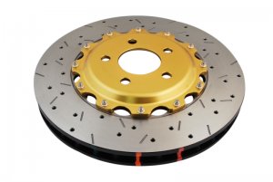 Nissan 350Z Brake Rotors (2) - Front - DBA - 5000 Series Drilled/ Slotted Rotor - Gold - `03-`07